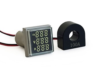 AEK-Tech - 3'lü Volt Amper Hertz Ölçüm Voltmetre AC60-500V 0-100A 20-75Hz