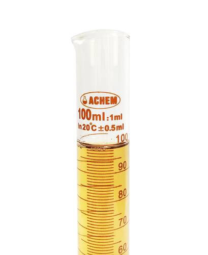 ACHEM 100ml Cam Mezür Uzun Form Kırmızı Skala