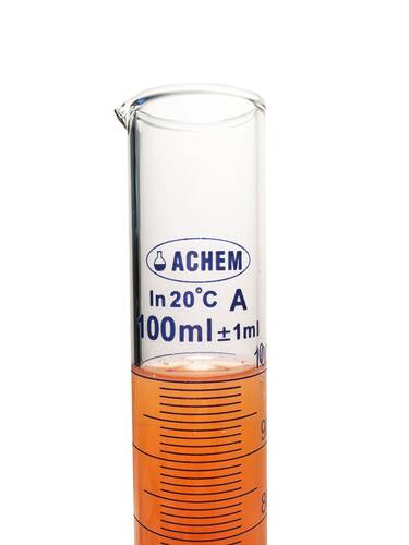 ACHEM 100ml Cam Mezür Uzun Form Renkli Skala