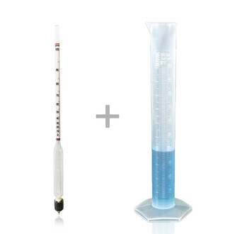 AEK-Tech - AEK-Tech 0-100 Long Form Ethyl Alcohol Hydrometer and 250ml Measure Set