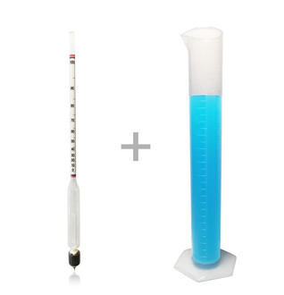 AEK-Tech - AEK-Tech 0-100 Long Form Ethyl Alcohol Hydrometer and Arco 250ml Measure Set