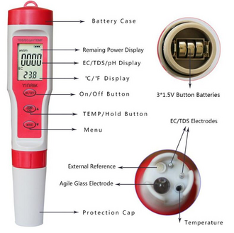 AEK-Tech EZ9908 4'ü 1 arada PH Metre TDS EC ve Sıcaklık Ölçer - Thumbnail