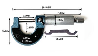 AEK-Tech Mekanik Mikrometre 0-25mm 0.01mm - Thumbnail