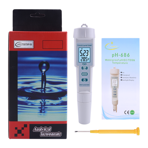 AEK-Tech PH-686 4'ü 1 arada PH Metre TDS EC ve Sıcaklık Ölçer