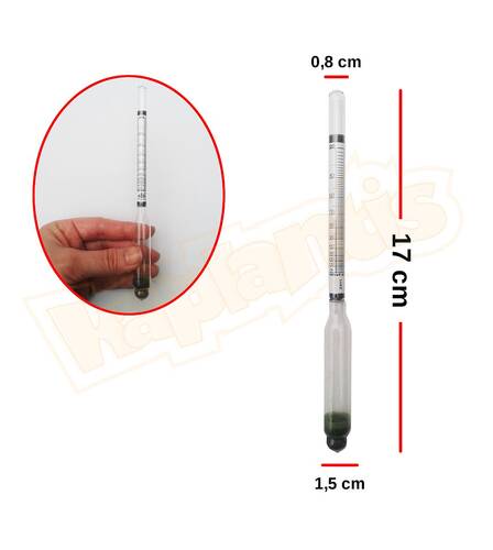 Alla Alkolmetre Tralles 0-100 20C 170mm