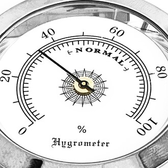 Analog Higrometre Nem Ölçer Humidor Puro Kutusu İçin Metal Çerçeve Beyaz 50mm - Thumbnail