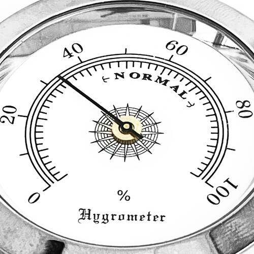 Analog Higrometre Nem Ölçer Humidor Puro Kutusu İçin Metal Çerçeve Beyaz 50mm