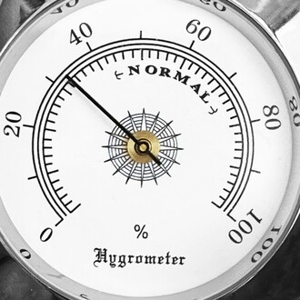 Analog Higrometre Nem Ölçer Humidor Puro Kutusu İçin Metal Çerçeve Beyaz 50mm - Thumbnail