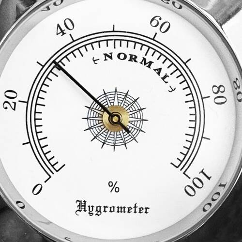 Analog Higrometre Nem Ölçer Humidor Puro Kutusu İçin Metal Çerçeve Beyaz 50mm