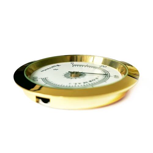 Analog Higrometre Nem Ölçer Humidor Puro Kutusu İçin Metal Çerçeve Sarı-Beyaz 50mm