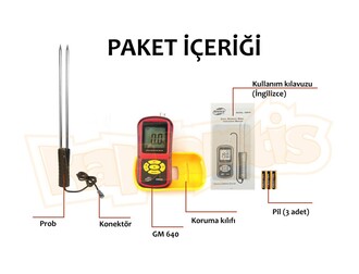 BENETECH GM640 Tahıl Nem Ölçer Buğday Arpa Saman Pirinç - Thumbnail