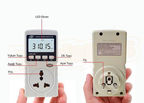 BENETECH GM86 Enerjimetre Watt Güç Ölçer