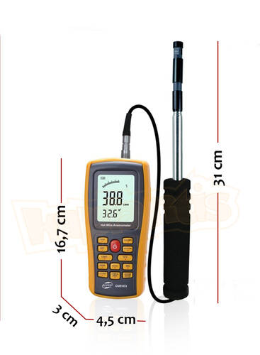 BENETECH GM8903 Anemometre Hava Akım Debi Ölçer 102cm Açılabilir Prob