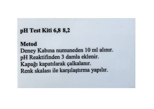 ChemBio PH Test Kiti 6.8-8.2 Kolorimetrik 100 Test Su Havuz Akvaryum PH Ölçer