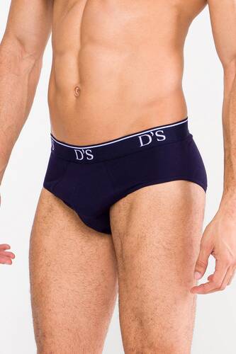 D'S Damat Trendy Sport 2'li Erkek Slip Lacivert-Beyaz Set