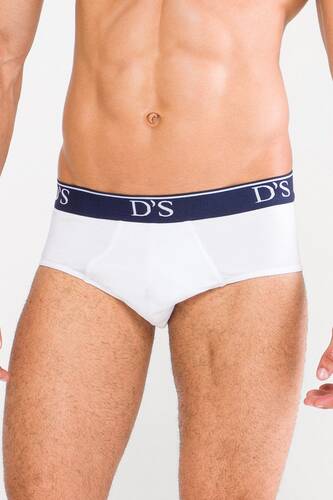 D'S Damat Trendy Sport 2'li Erkek Slip Lacivert-Beyaz Set