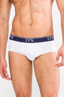 D'S Damat Trendy Sport 2'li Erkek Slip Lacivert-Beyaz Set - Thumbnail