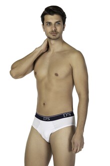 D'S Damat Trendy Sport 2'li Erkek Slip Lacivert-Beyaz Set - Thumbnail