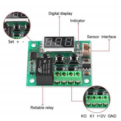 DC 12V Mini Termostat Sıcaklık Kontrol Devresi -50-110C