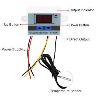 Dijital Sıcaklık Kontrol Termostatı 12V - Thumbnail