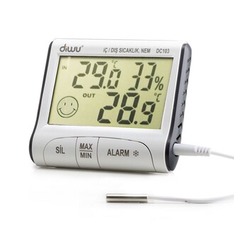 Diwu - Diwu DC103 In-Out Min-Max Probe Thermometer Mositure Meter