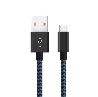 Diwu - Diwu Micro USB Örgülü Yüksek Hızlı Şarj Kablosu Mavi