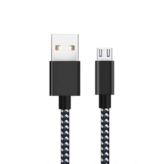 Diwu - Diwu Micro USB Örgülü Yüksek Hızlı Şarj Kablosu Siyah