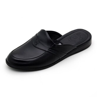 D'S Damat - D'S DAMAT Leather Slippers Black