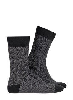 D'S Damat - D'S Damat Men Bamboo Socks Cross Pattern Anthracite 40-44