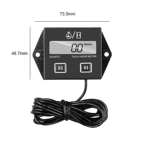 DT1112 Dijital 2 Zamanlı Motor Takometre Saat Ölçer Rpm