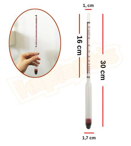 Eurodensimeter 0-100 20C Alkolmetre