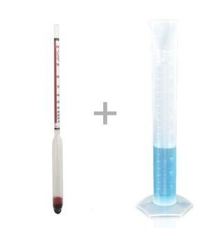 Eurodensimeter - Eurodensimeter 0-100 Alcoholmeter and 250ml Plastic Measure Set