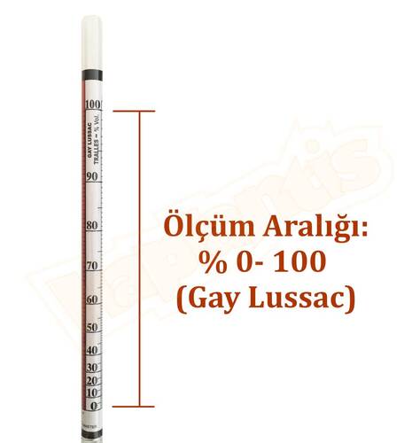 Eurodensimeter 0-100 Alkolmetre ve ISOLAB 250ml Plasitk Mezür Seti