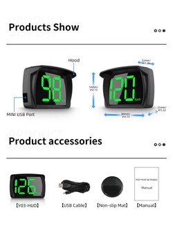 GPS Hız Ölçer Araç Motorsiklet Hız Göstergesi Dijital USB Beslemeli Otomotik Aç Kapa - Thumbnail