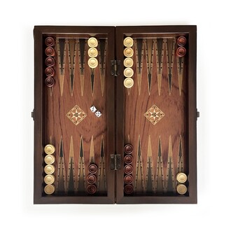 Helena Wood Art - Classic Handmade Massive Wood Backgammon Set Small