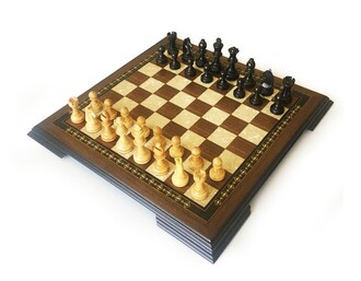 Helena Wood Art - Handmade Walnut Chess Set With Wooden Chess Figures (42 cm/16.5“)