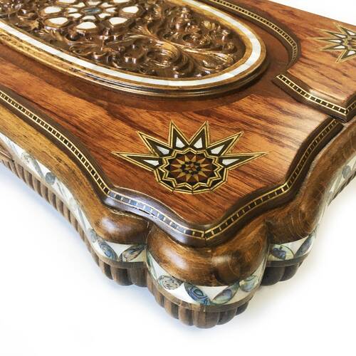 Helena Wood Art Ottoman Grand Sedef Mozaik Tavla Gül Ağacı