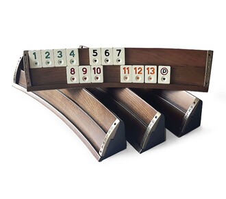 Helena Wood Art - Elliptic Massive Wood Rummikub Set Handmade Rummy Cube Set - Okey Game Set - Tile Rummy