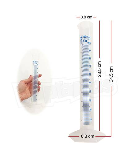 ISOLAB 100ml Plastik Mezür Mavi Skala