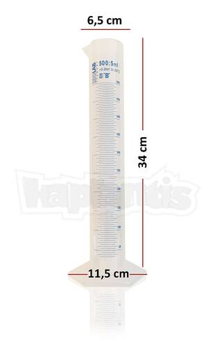 ISOLAB 500ml Plastik Mezür Mavi Skala