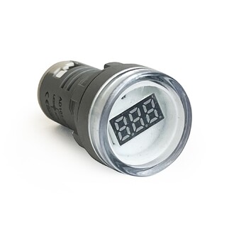 AEK-Tech - Mini Dijital Voltmetre 22MM AC 60-500V LED Beyaz Işık