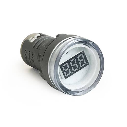 Mini Dijital Voltmetre 22MM AC 60-500V LED Beyaz Işık