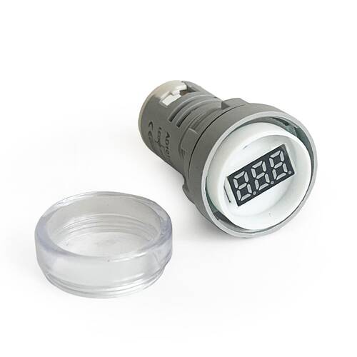 Mini Dijital Voltmetre 22MM AC 60-500V LED Beyaz Işık