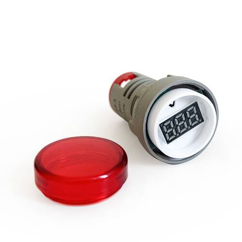 Mini Dijital Voltmetre 22MM AC 60-500V LED Kırmızı Işık