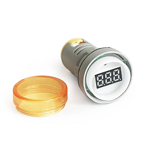 Mini Dijital Voltmetre 22MM AC 60-500V LED Sarı Işık