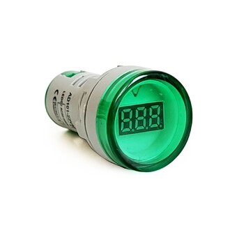 AEK-Tech - Mini Dijital Voltmetre 22MM AC 60-500V LED Yeşil Işık