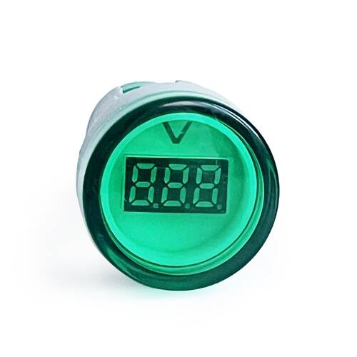 Mini Dijital Voltmetre 22MM AC 60-500V LED Yeşil Işık