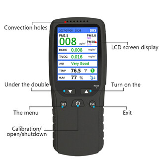 OEM DM106A Çoklu Gaz Analiz Cihazı TVOC HCHO AQI PM1.0 PM10 HUM - Thumbnail