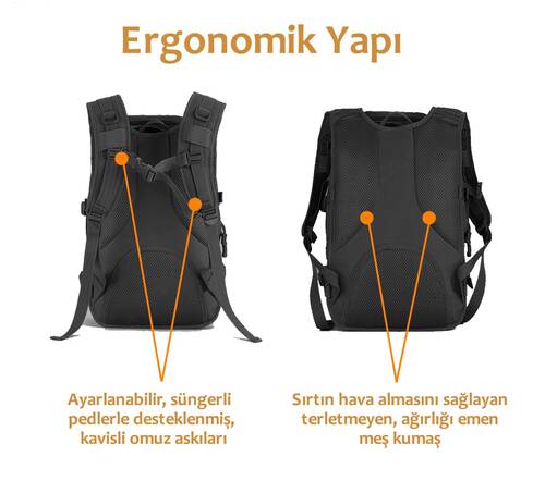 Protector Plus 40L Molle Taktik Çanta (Siyah)