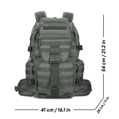 Protector Plus 50L Su Geçirmez Outdoor Sırt Çantası Sportif Gri